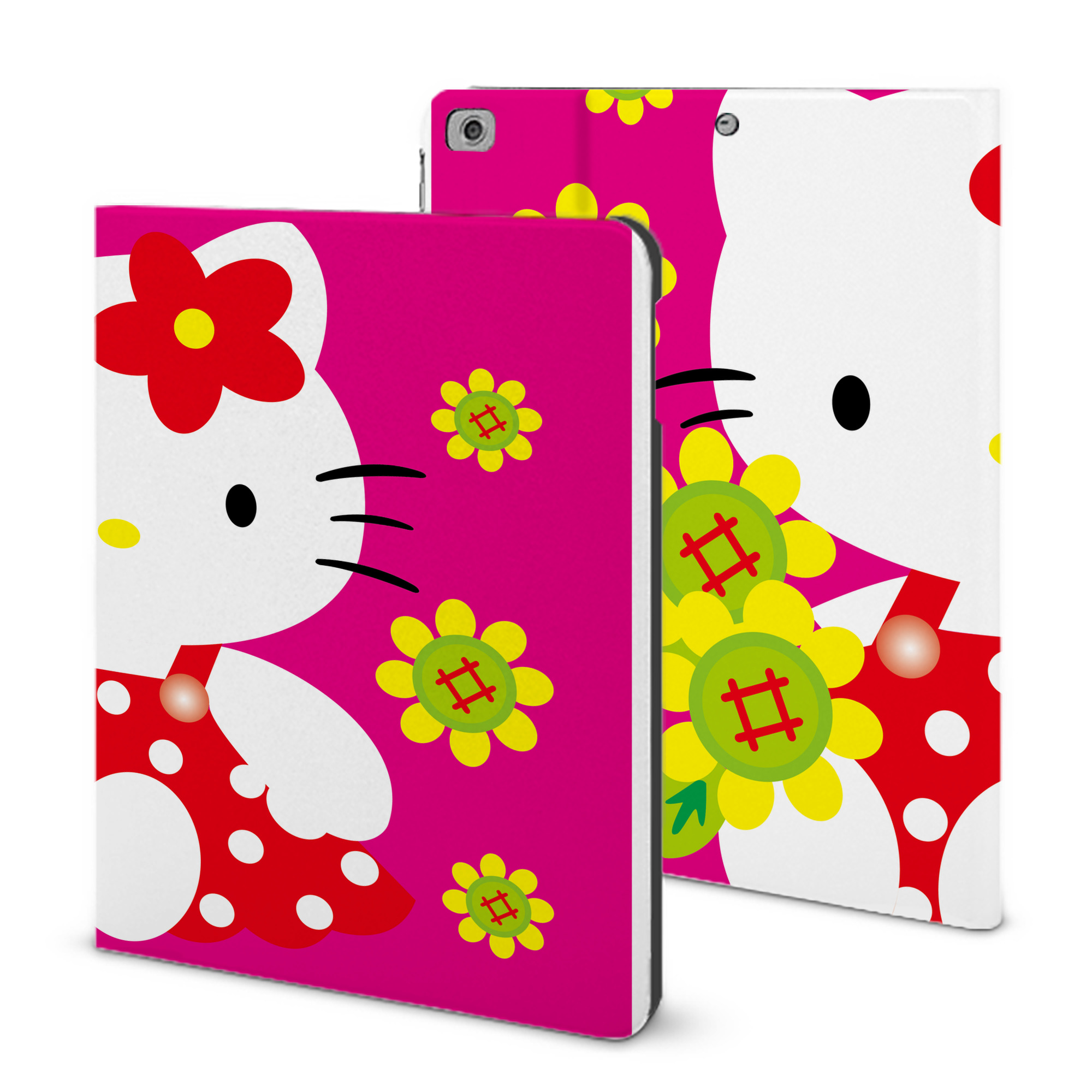 （画像用） Hello Kitty ハローキティ IPad ケース ブック型 PUレザー TPU 耐衝撃 軽量 薄型 ペン収納なし 全面保護 IPad 各モデル対応